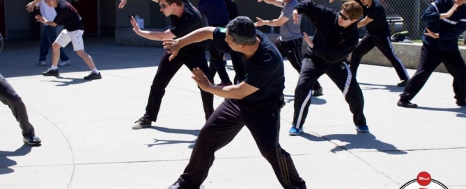 Grandmaster Li Tai Liang teaching Xinyi-Dao Kung Fu seminar in the West Coast